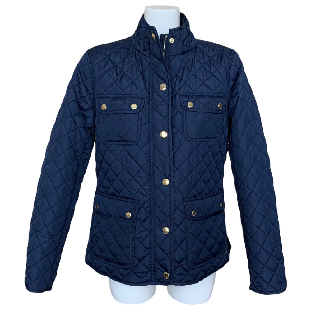 Crown & Ivy Navy Blue Quilted Jacket Large